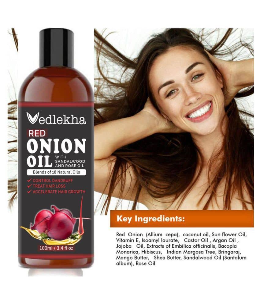 Vedlekha RED ONION OIL- Anti Hair Fall & Regrowth 100 mL