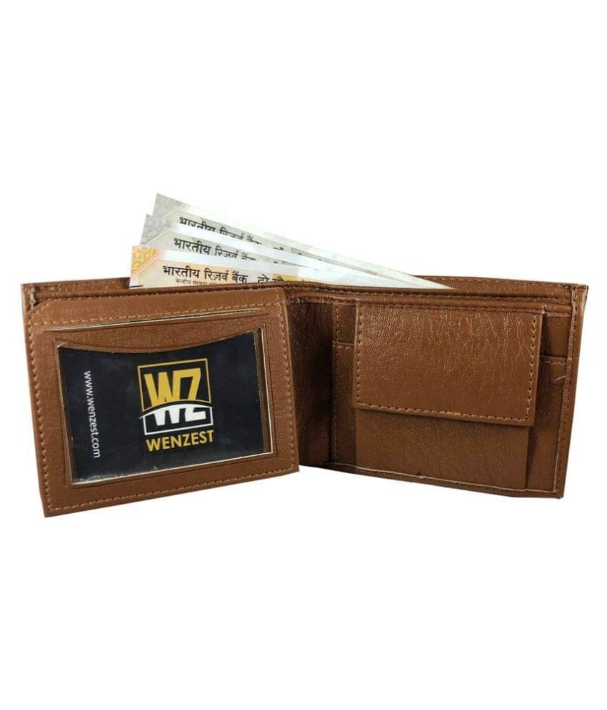     			WENZEST - Tan PU Men's Short Wallet ( Pack of 1 )
