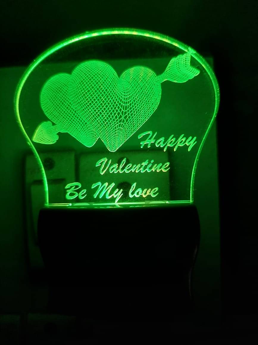     			Jai Ho 3D Illusion Couple Night Lamp for 7 Color  Led Happy Valentine Be My Love new Night Lamp Multi - Pack of 1