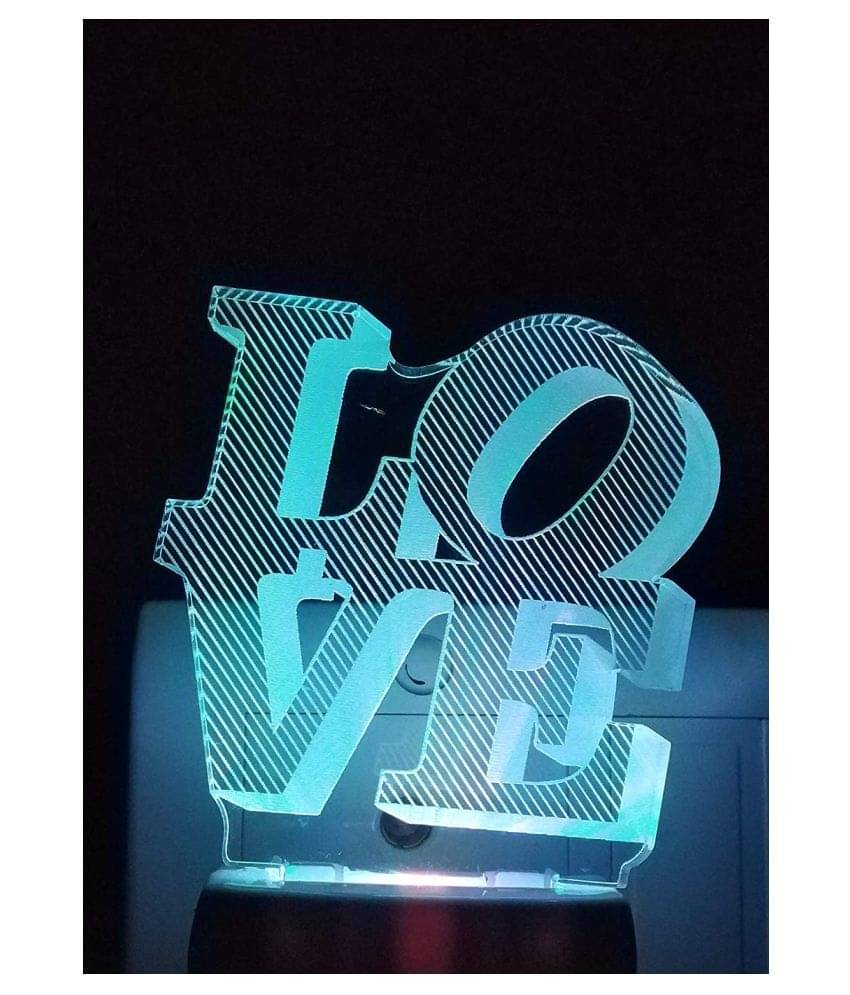     			Jai Ho 3D Illusion Couple Night Lamp for 7 Color Changing Led LOVE NEW Night Lamp Multi - Pack of 1