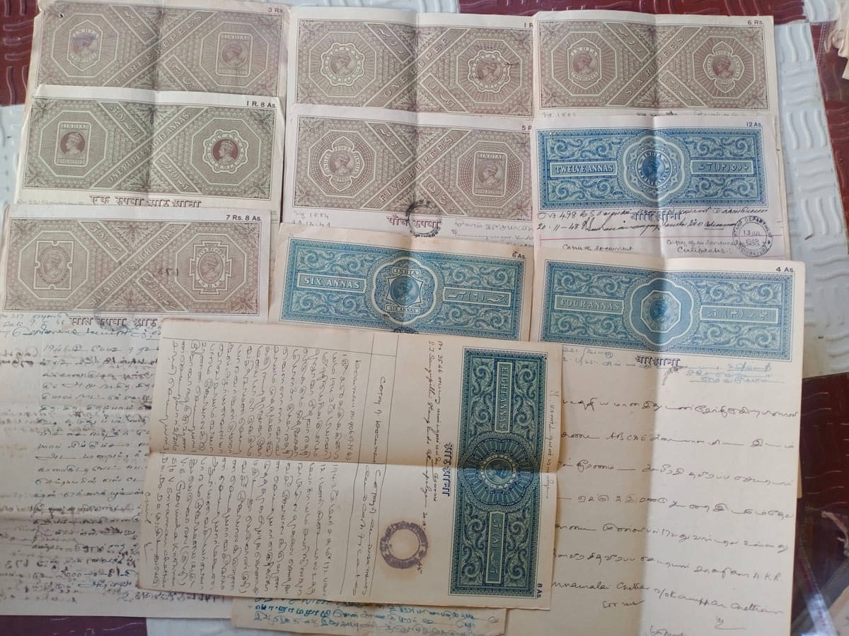     			10 X ALL DIFFERENT SET - BRITISH INDIA BURMA - KING GEORGE ( KG VI ) - BOND PAPER - REVENUE COURT FEE