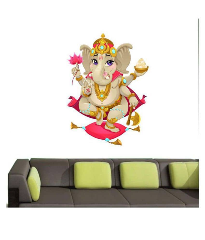 Asmi Collection Beautiful God Ganesha Religious & Inspirational Sticker ( 60 x 45 cms )