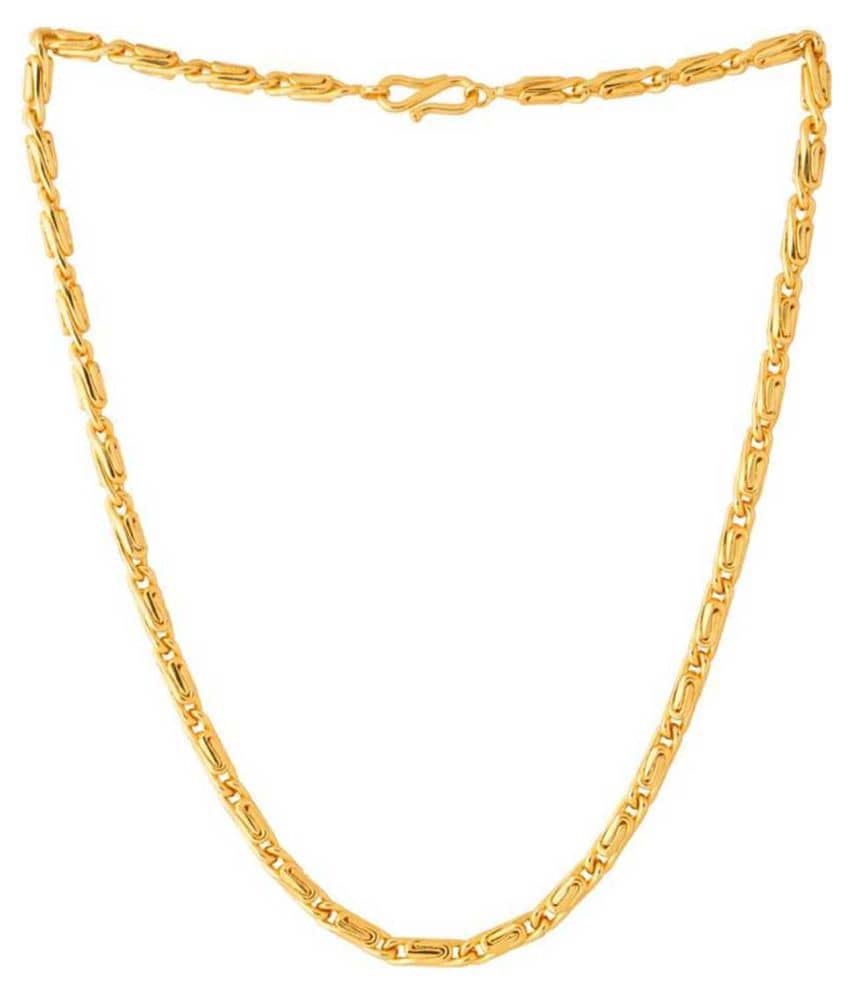 Jewar Mandi Gold Plated Brass & Copper Chain 24 Inch Designer Link Chain Jewelry for Men & Boys 8316 - Jewellery Sets | Buy online on ZillyBuy