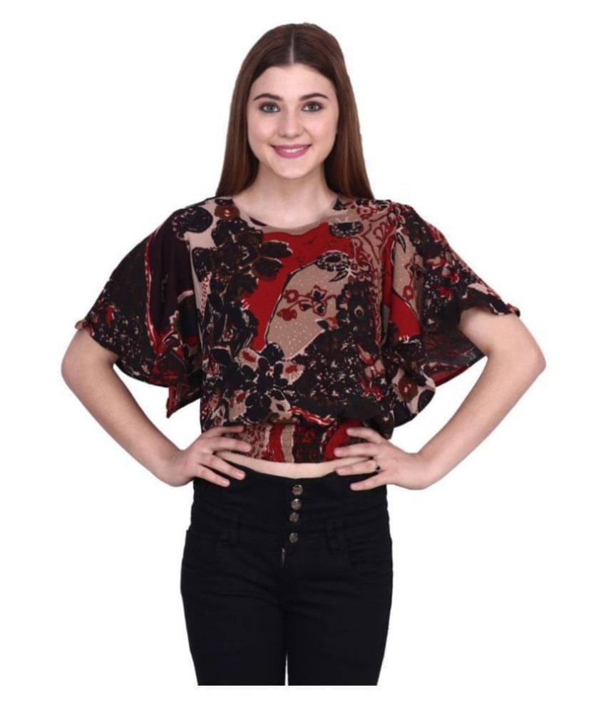     			POPWINGS Women's Georgette Regular Top ( Multicolor )
