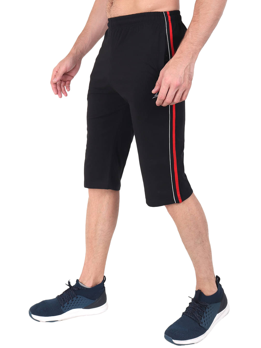 Zeffit - Black Cotton Blend Men's Three-Fourths ( Pack of 1 ) Zeffit - Black Cotton Blend Men's Three-Fourths ( Pack of 1 )