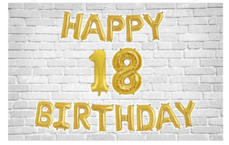     			Happy Birthday (Golden) with Numeric no. 18 (Pack of 15)