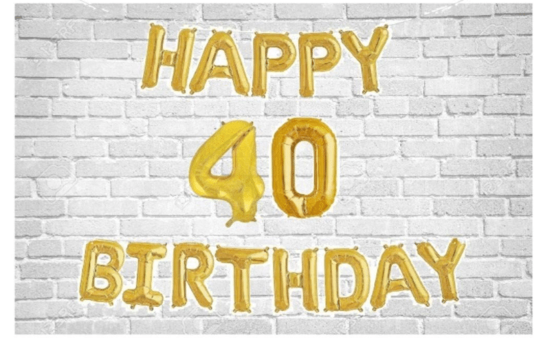     			Happy Birthday (Golden) with Numeric no. 40 (Pack of 14)
