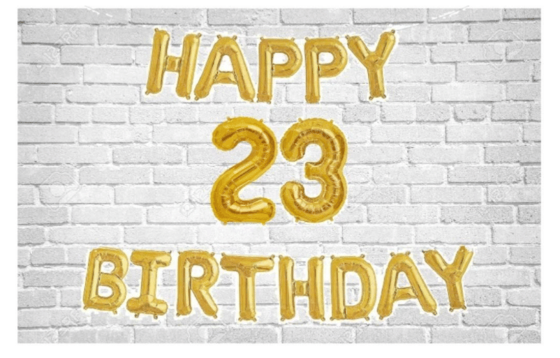     			Happy Birthday (Golden) with Numeric no. 23 (Pack of 15)
