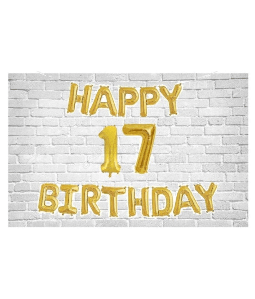     			Happy Birthday (Golden) with Numeric no. 17 (Pack of 15)