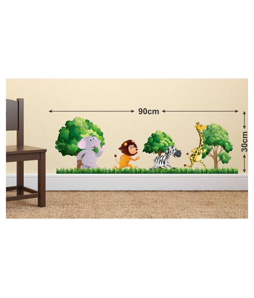    			Wallzone Animals Sticker ( 70 x 75 cms )