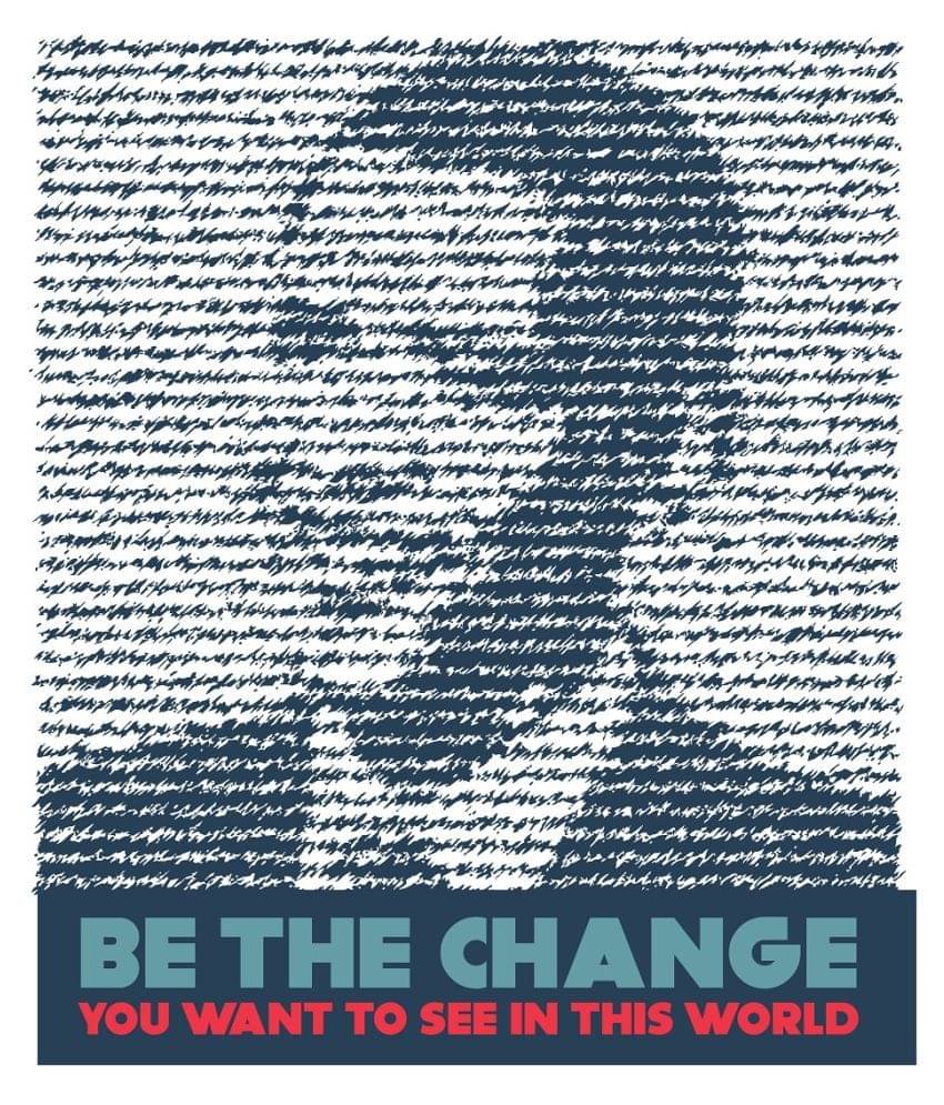     			Wallzone Be The Change Sticker ( 40 x 50 cms )