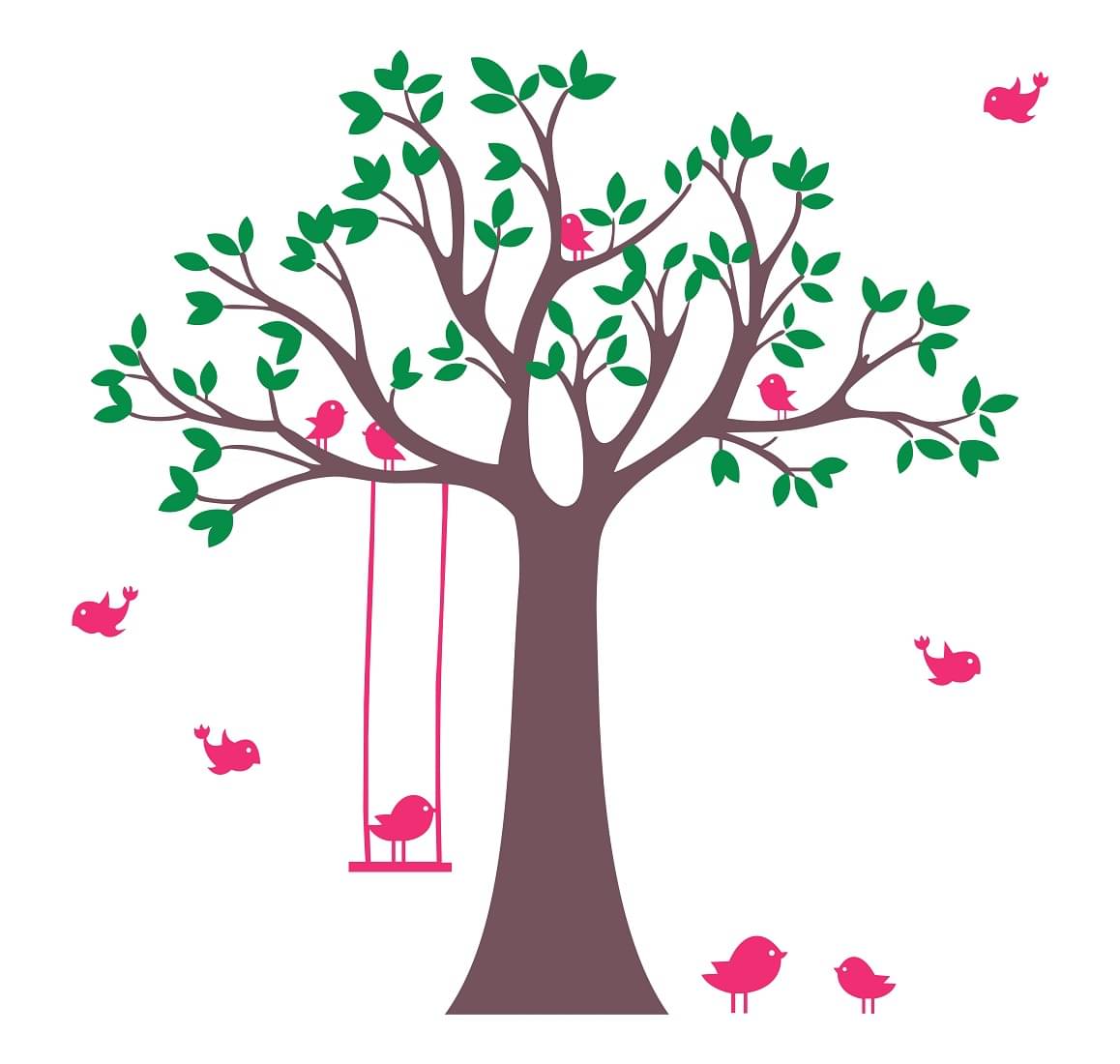     			Wallzone Big Nature Tree Sticker ( 100 x 90 cms )