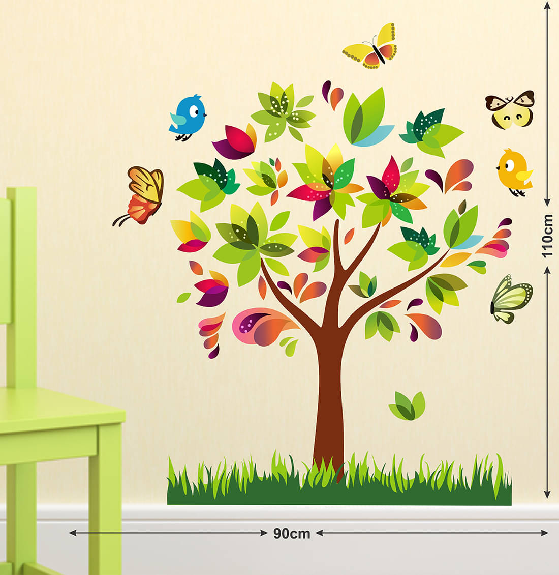     			Wallzone Butterfly Sticker ( 70 x 75 cms )