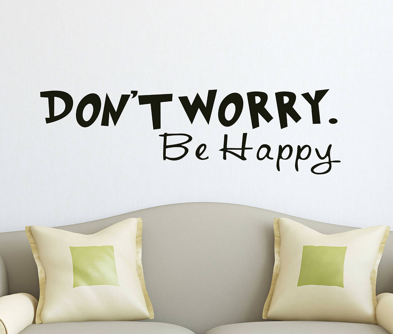     			Wallzone Don't Worry Be Happy Sticker ( 70 x 75 cms )