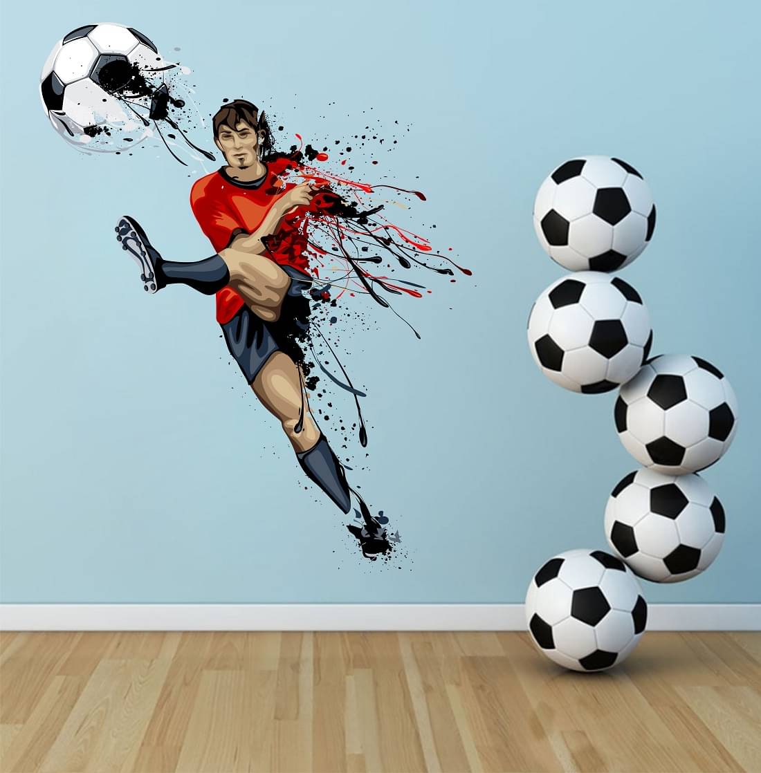     			Wallzone Foot Ball Sticker ( 70 x 60 cms )