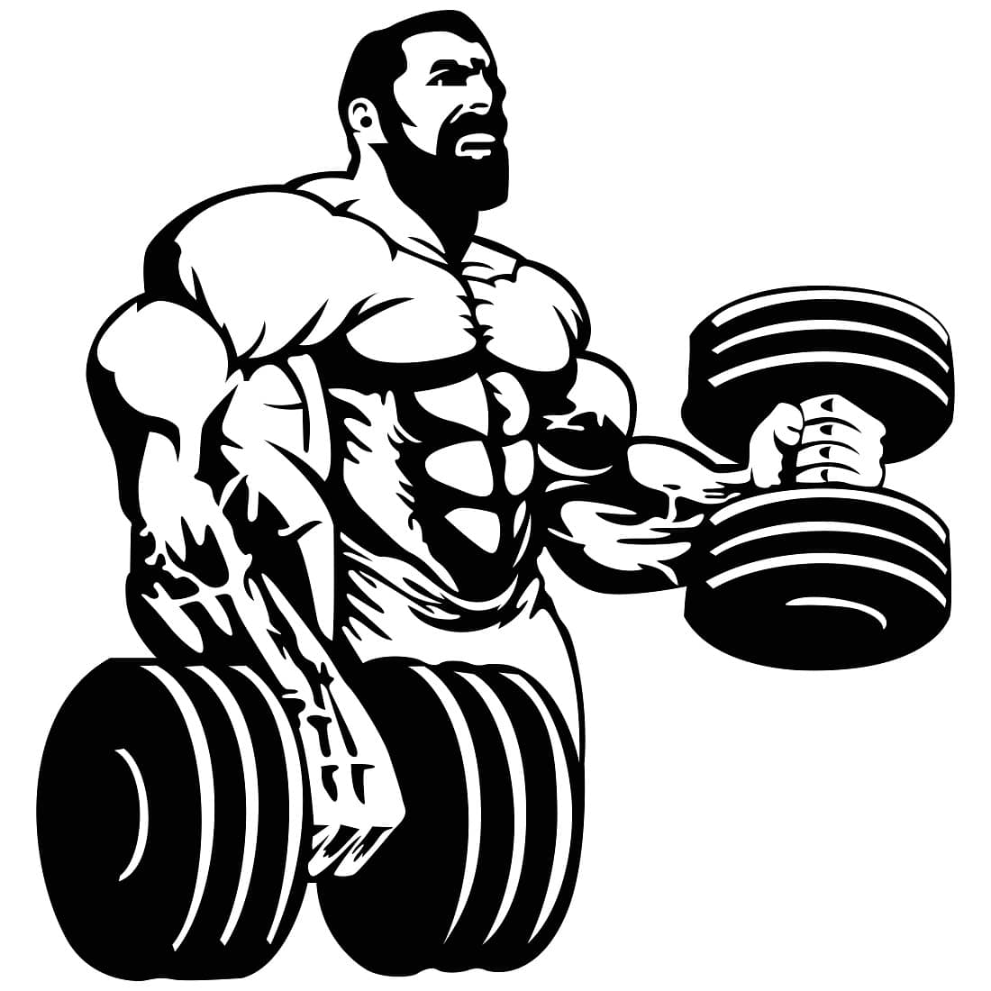 Wallzone Gym Boy Sticker ( 50 x 50 cms )
