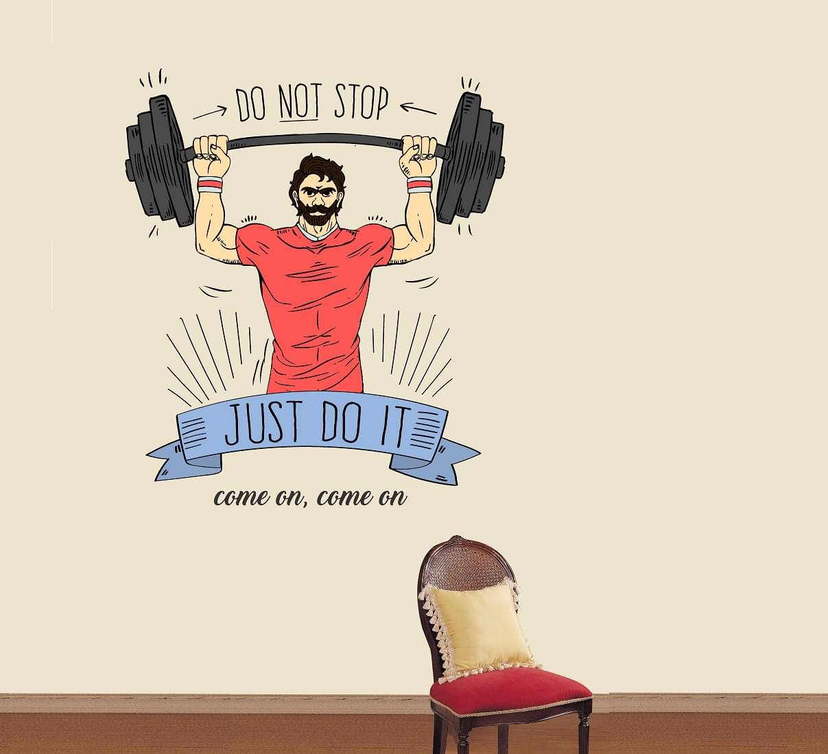     			Wallzone Gym Just Do It Sticker ( 50 x 60 cms )