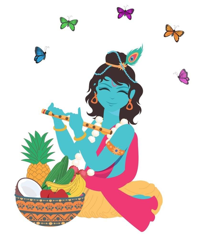 Wallzone Krishnar Sticker ( 50 x 60 cms ) Wallzone Krishnar Sticker ( 50 x 60 cms )