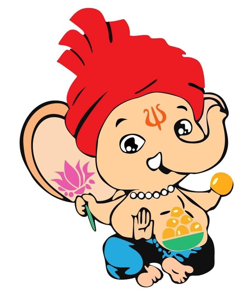     			Wallzone Little Ganesha Sticker ( 45 x 55 cms )