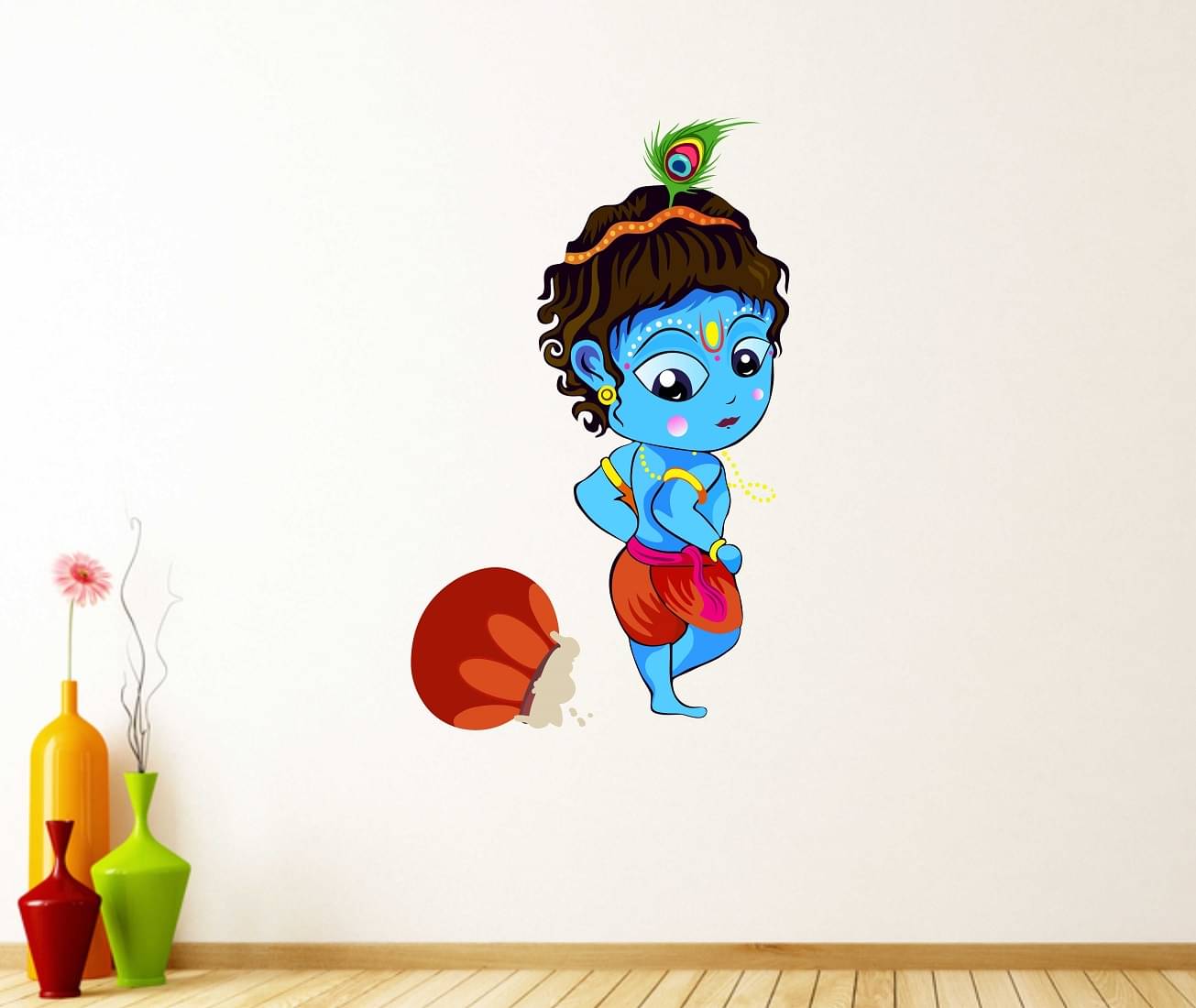 Wallzone Little Krishna Sticker ( 55 x 85 cms ) Wallzone Little Krishna Sticker ( 55 x 85 cms )