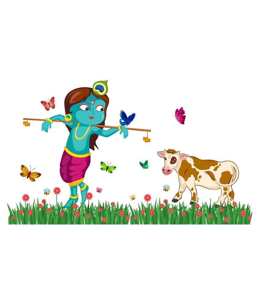     			Wallzone Little Krishnar Sticker ( 70 x 120 cms )
