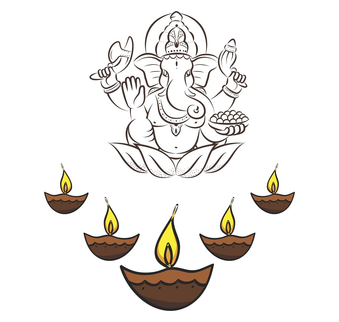     			Wallzone Lord Ganesha Sticker ( 70 x 40 cms )