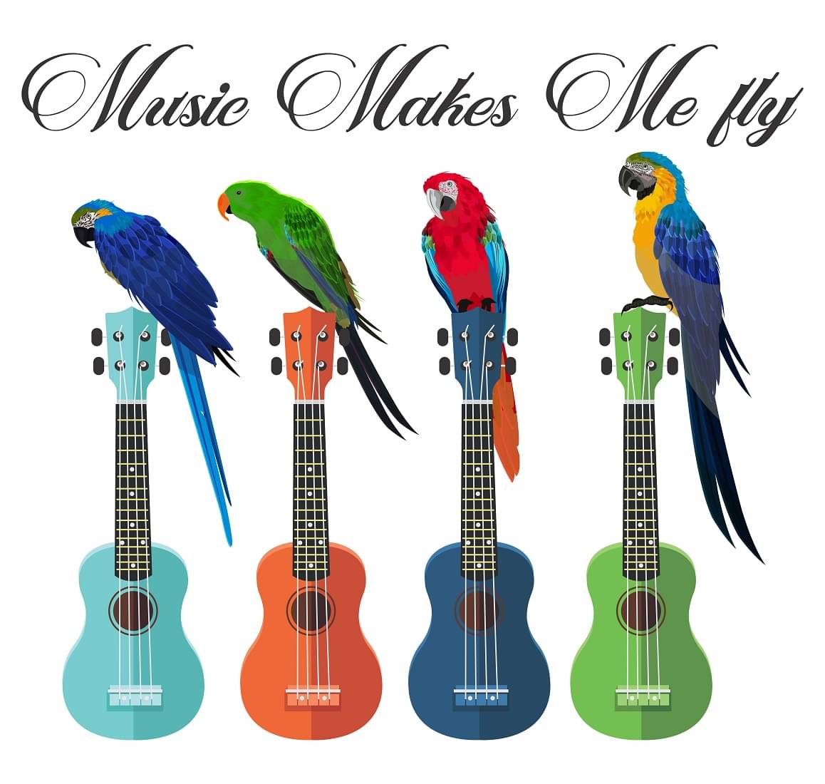     			Wallzone Music Makes Me Fly Sticker ( 70 x 60 cms )