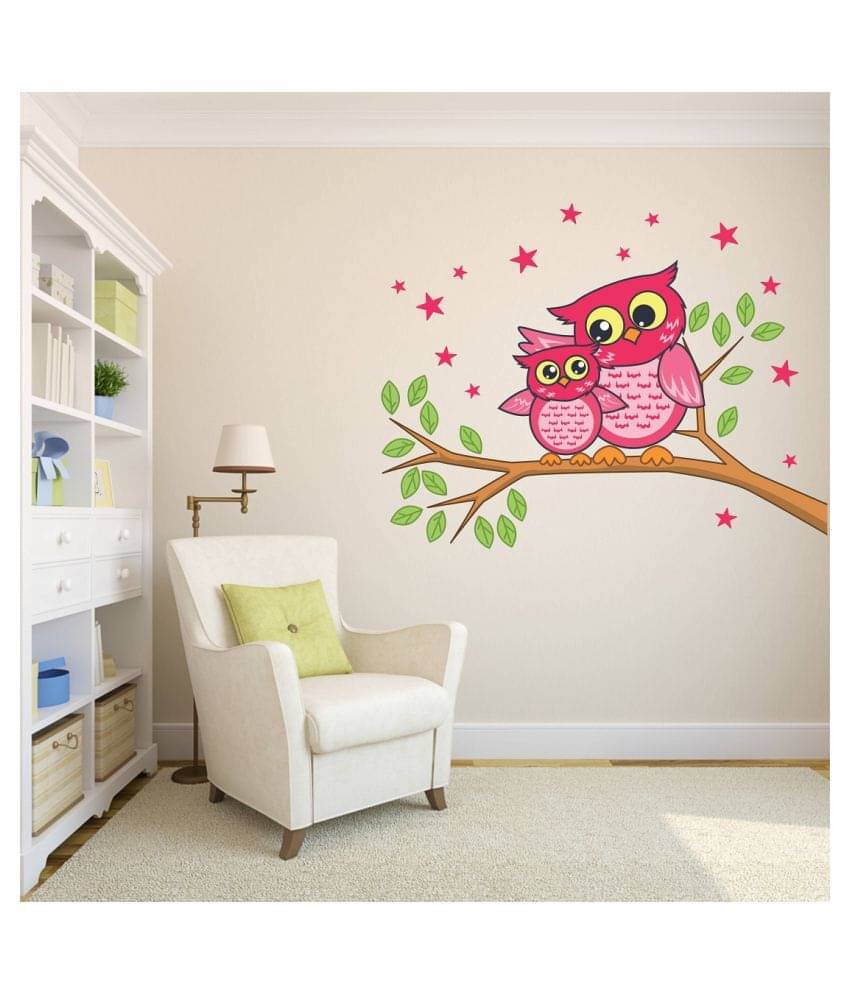 Wallzone Owl On Tree Sticker ( 90 x 70 cms ) Wallzone Owl On Tree Sticker ( 90 x 70 cms )