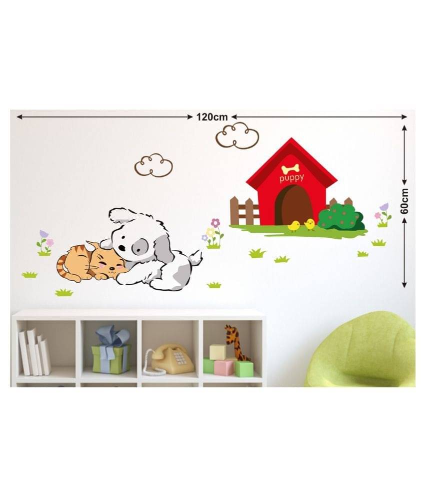     			Wallzone Puppy Sticker ( 70 x 75 cms )