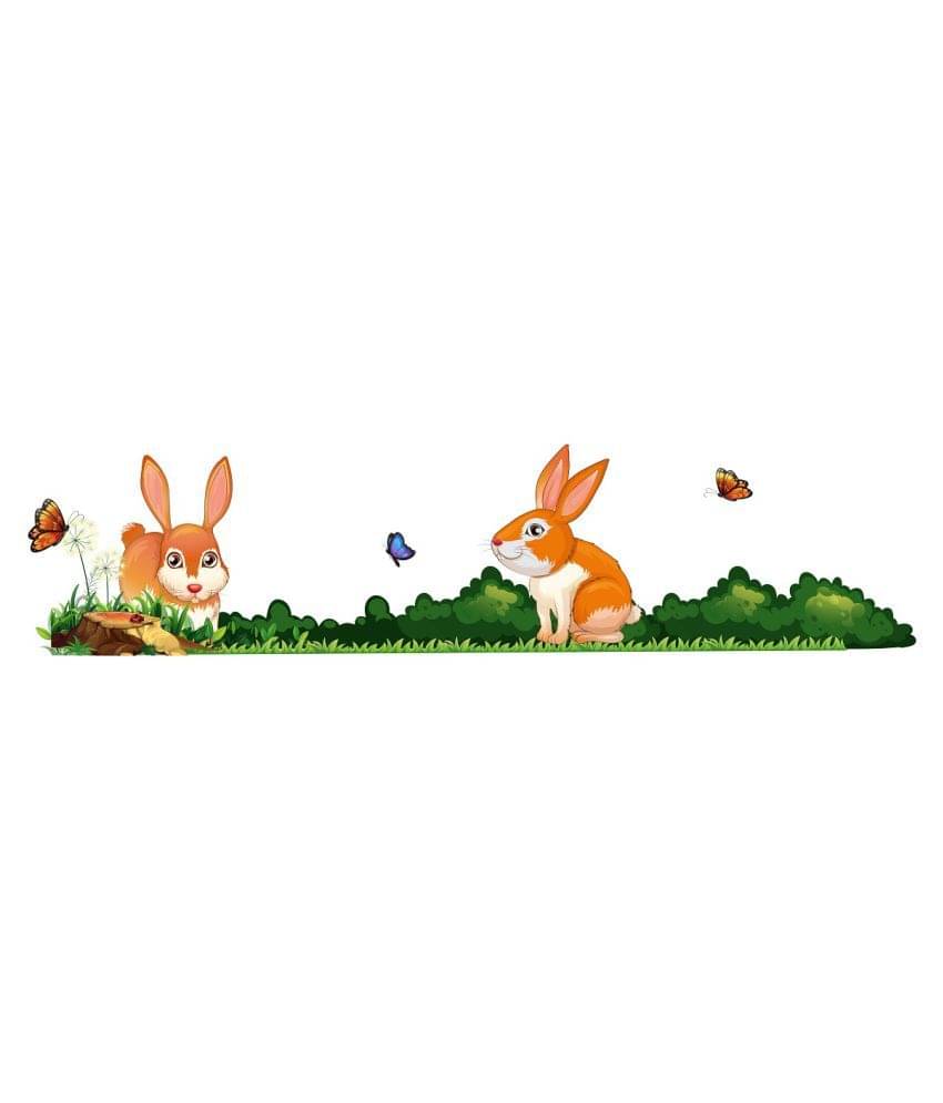 Wallzone Rabits Sticker ( 80 x 20 cms ) Wallzone Rabits Sticker ( 80 x 20 cms )