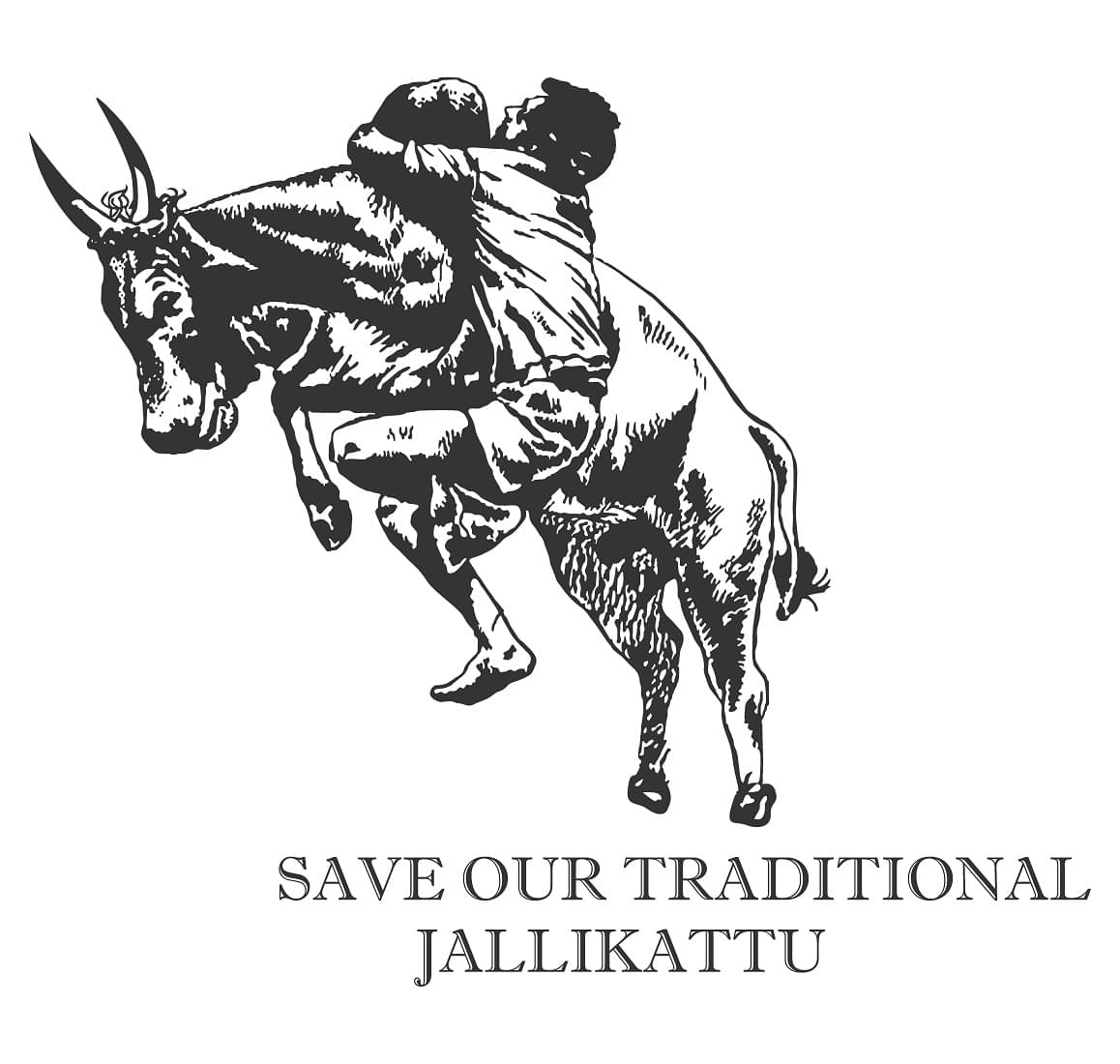 Wallzone Save Jallikattu Sticker ( 80 x 70 cms ) Wallzone Save Jallikattu Sticker ( 80 x 70 cms )