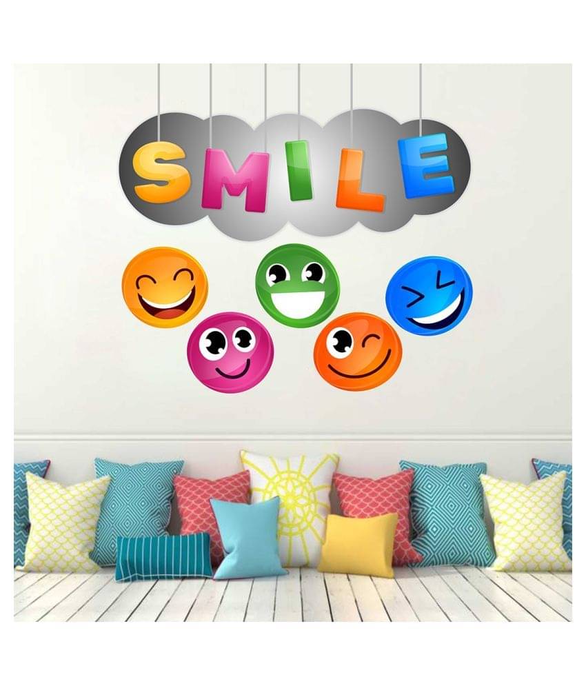     			Wallzone Smile Sticker ( 70 x 75 cms )
