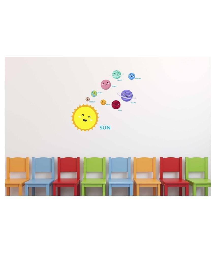     			Wallzone Solar System Sticker ( 95 x 85 cms )