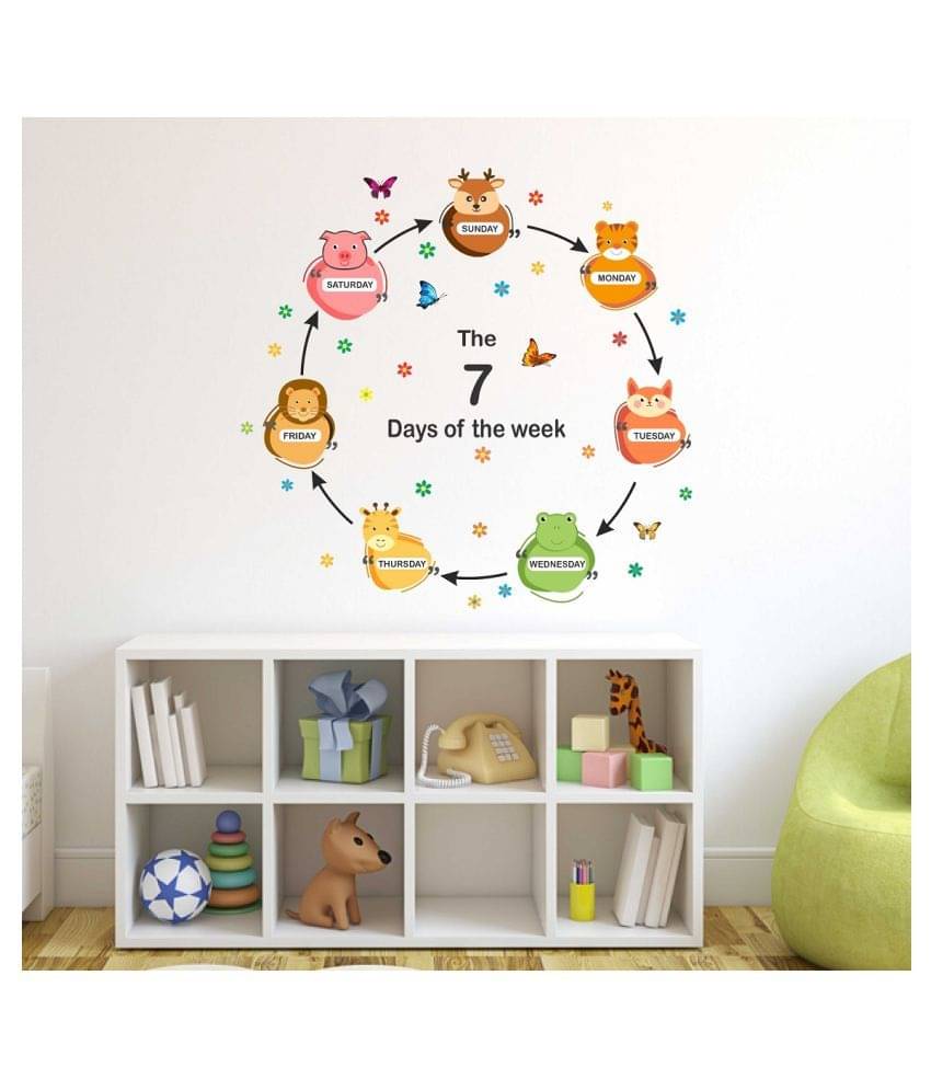 Wallzone Week Days Sticker ( 90 x 90 cms ) Wallzone Week Days Sticker ( 90 x 90 cms )