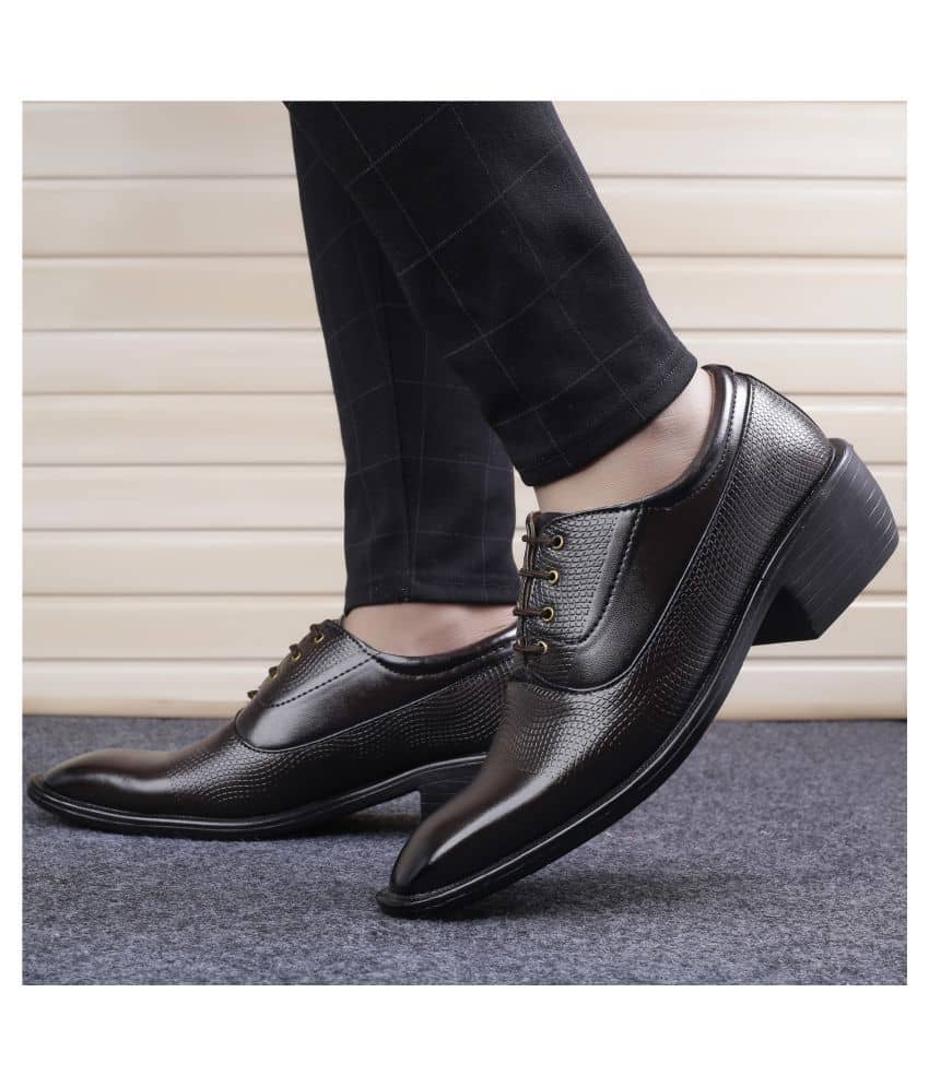 BXXY Derby Artificial Leather Brown Formal Shoes - Formal Shoes | Buy online on ZillyBuy