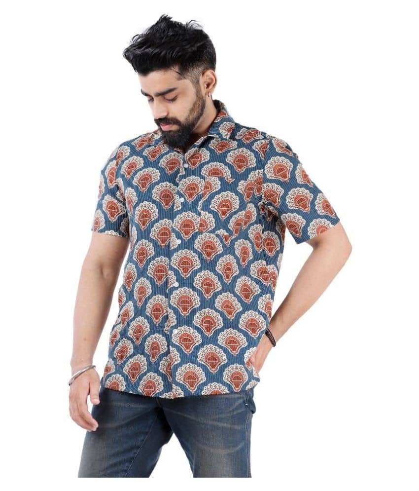 Jaipuri Darbaar Cotton Regular Fit Men's Casual Shirt - Blue ( Pack of 1 )