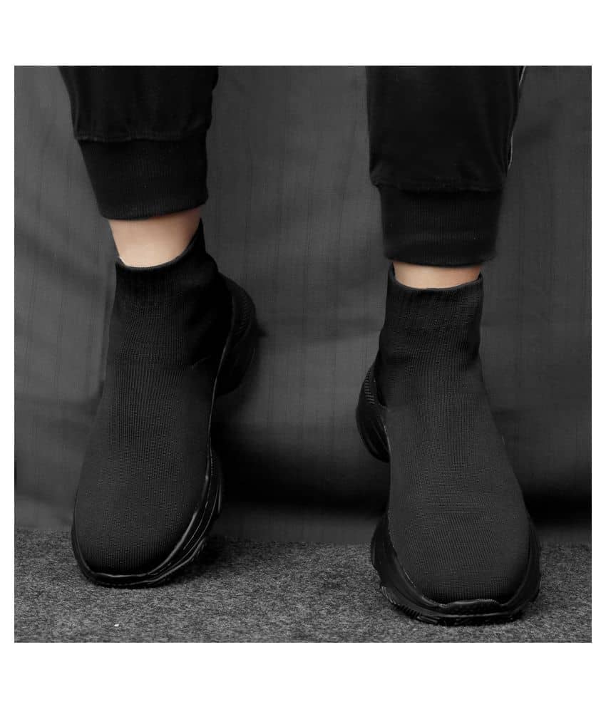 BXXY Long Socks Shoes Black Men's Sports Running Shoes - Sports Shoes | Buy online on ZillyBuy