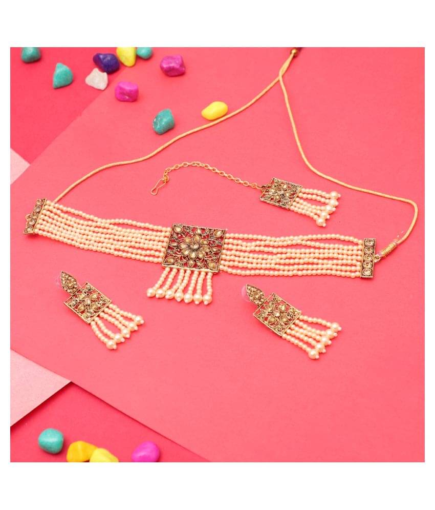     			Bhagya Lakshmi Alloy Multi Color Traditional Necklaces Set Contemporary