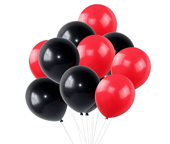     			Blooms Vibrant Colous Combo Pack of 50 Balloons - Black & Red Balloons Combo