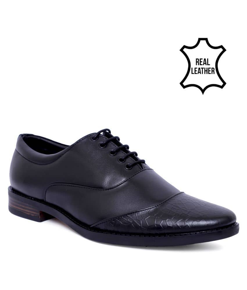 Fashion Victim Derby Genuine Leather Black Formal Shoes - Formal Shoes | Buy online on ZillyBuy