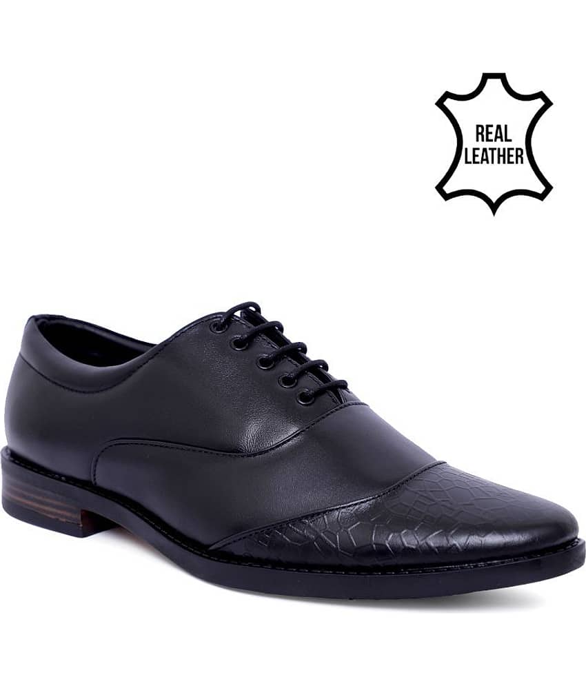 Fashion Victim Derby Genuine Leather Black Formal Shoes - Formal Shoes | Buy online on ZillyBuy