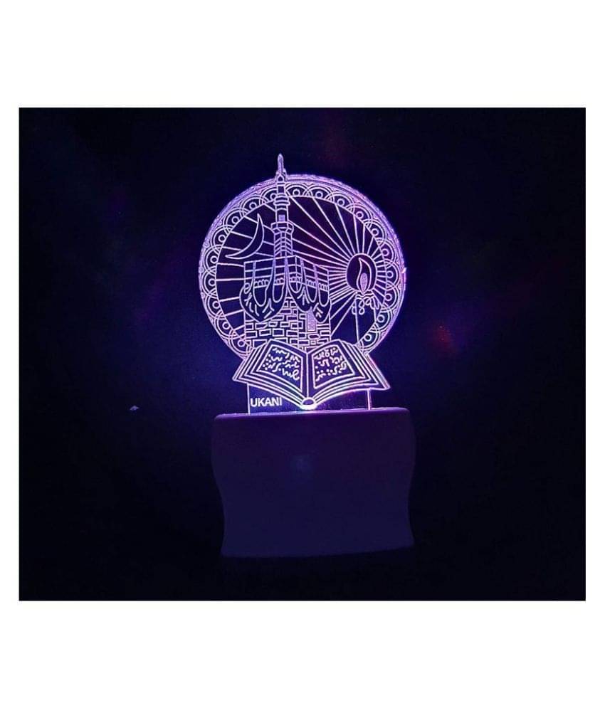 Jai Ho 3D Islamic Design Night Lamp Fo Home/Gift Night Lamp Multi - Pack of 1 Jai Ho 3D Islamic Design Night Lamp Fo Home/Gift Night Lamp Multi - Pack of 1