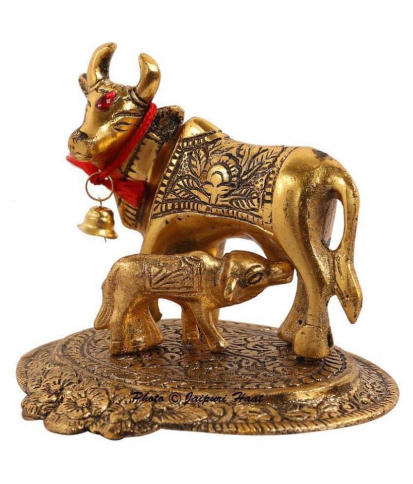     			RK Thinking Generation Box Kamdhenu Cow Brass Idol