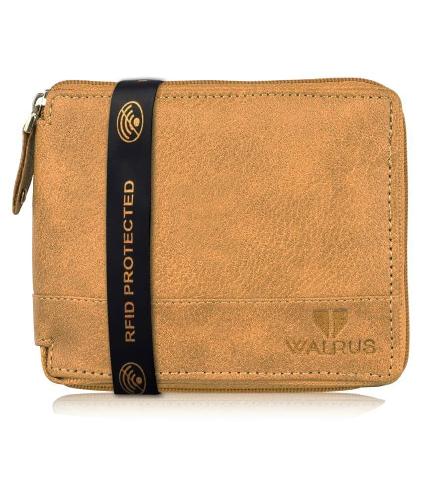 Walrus Faux Leather Beige Casual Regular Wallet - Handbags | Buy online on ZillyBuy