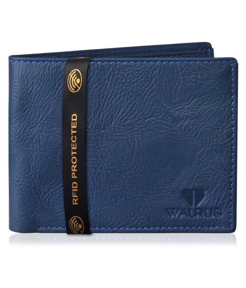 Walrus Faux Leather Blue Casual Regular Wallet - Handbags | Buy online on ZillyBuy