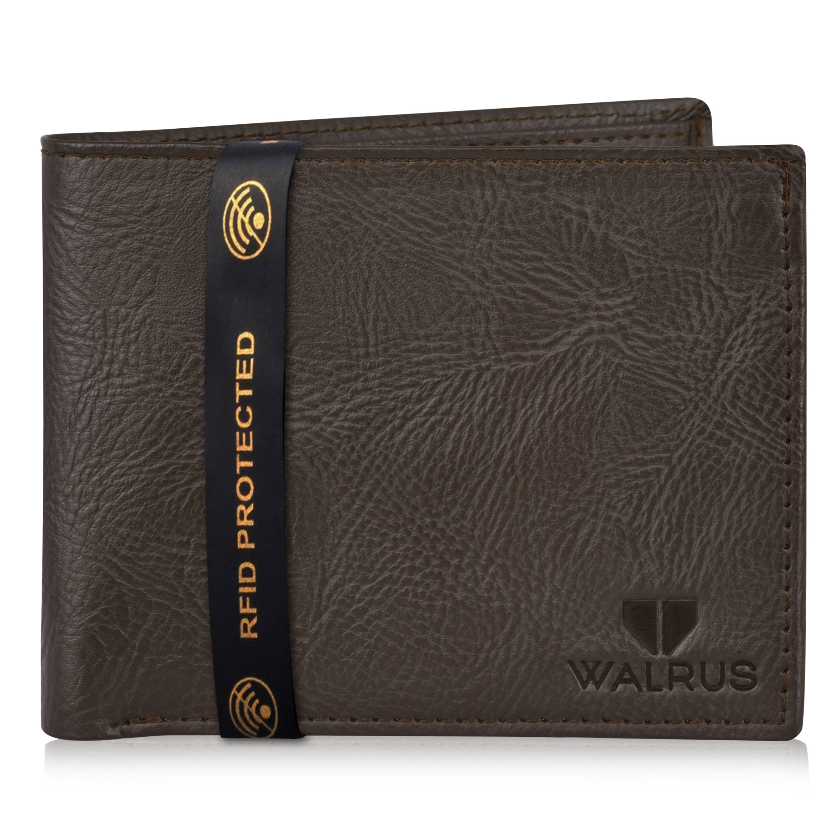     			Walrus Faux Leather Brown Casual Regular Wallet