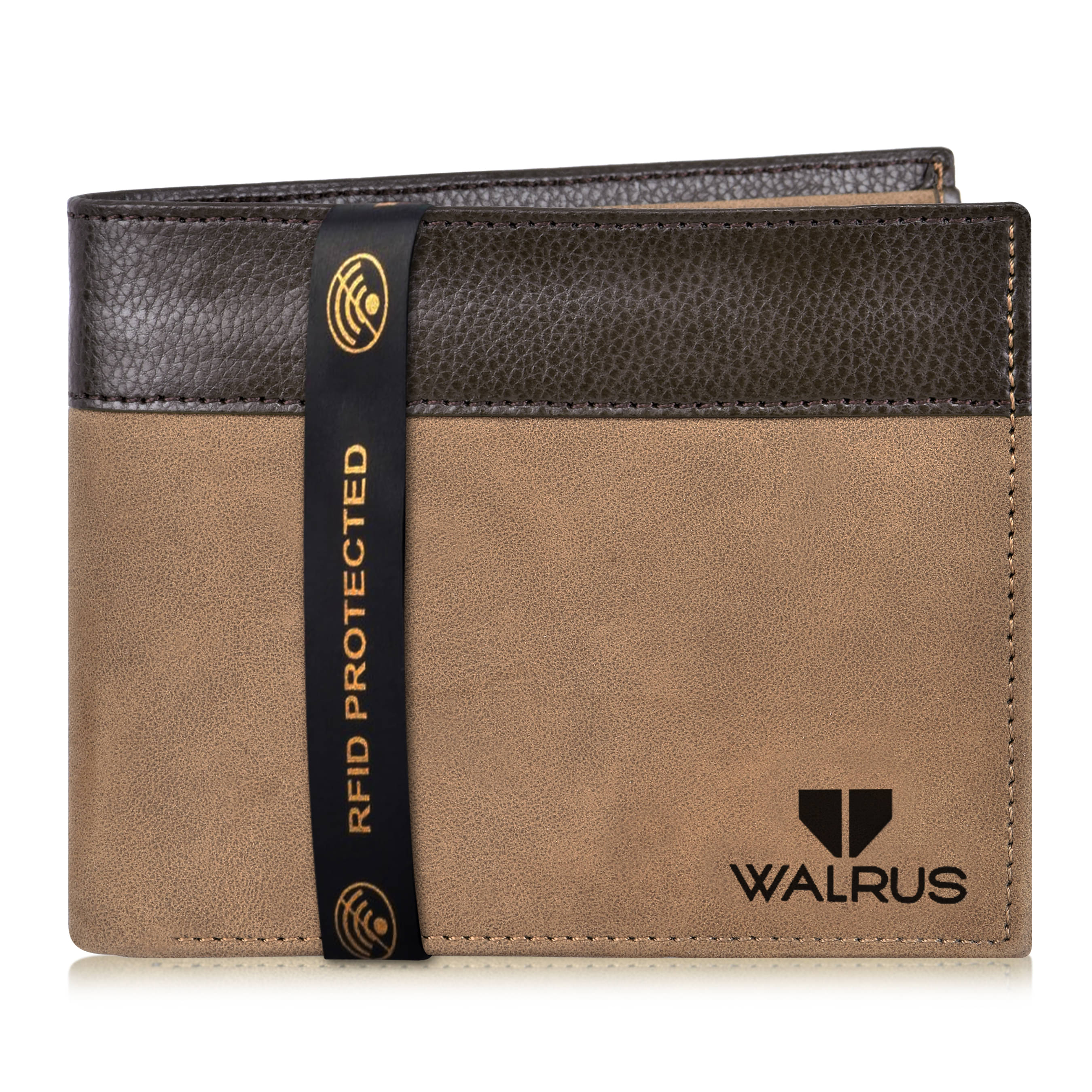     			Walrus Faux Leather Brown Casual Regular Wallet