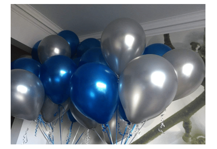     			Blooms Mall  Vibrant Colour Combo Pack of 50 Balloons - Blue, Silver Balloons Combo