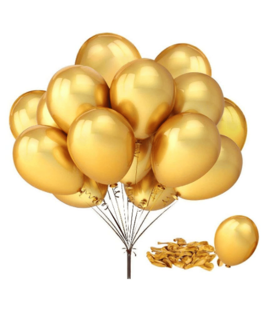     			Blooms Mall Vibrant Colous Combo Pack of 50 Balloons - Golden Balloons Combo