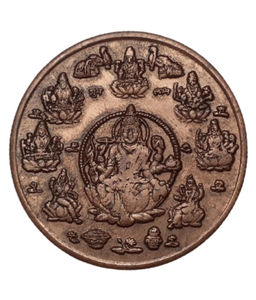     			EXTREMELY RARE OLD VINTAGE ONE ANNA EAST INDIA COMPANY 1616 MAA LAXMI BEAUTIFUL RELEGIOUS BIG TEMPLE TOKEN COIN